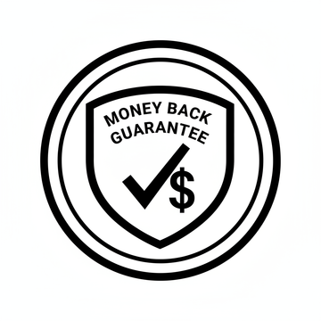give image for add in money garantee feature in black and white color