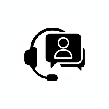 give img for online support feature in black and white color